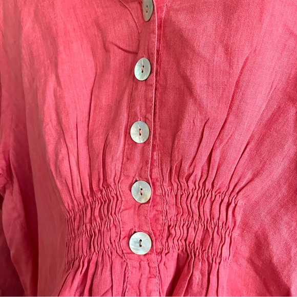 Match Point USA 100% Linen Lagenlook Tunic Blouse - Size Large - Picture 4 of 10